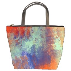 Abstract In Green, Orange, And Blue Bucket Bags by digitaldivadesigns