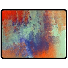 Abstract In Green, Orange, And Blue Fleece Blanket (large) 