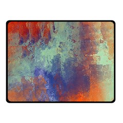 Abstract in Green, Orange, and Blue Fleece Blanket (Small)