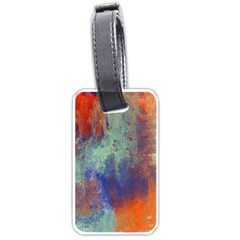 Abstract in Green, Orange, and Blue Luggage Tags (One Side) 