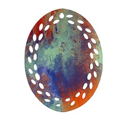 Abstract in Green, Orange, and Blue Ornament (Oval Filigree) 