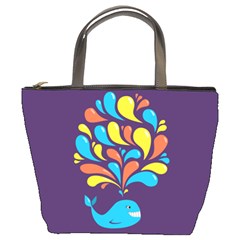 Colorful Happy Whale Bucket Bags