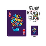 Colorful Happy Whale Playing Cards 54 (Mini)  Front - Heart6