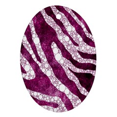 Purple Zebra Print Bling Pattern  Ornament (oval)  by OCDesignss