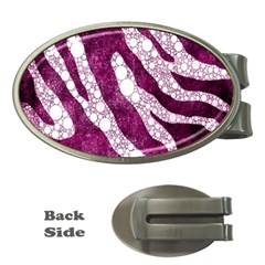 Purple Zebra Print Bling Pattern  Money Clips (oval)  by OCDesignss