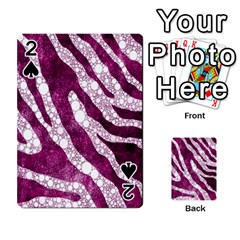 Purple Zebra Print Bling Pattern  Playing Cards 54 Designs  by OCDesignss