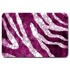 Purple Zebra Print Bling Pattern  Large Doormat  by OCDesignss