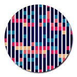 Stripes and rectangles pattern Round Mousepad Front