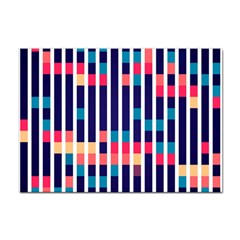 Stripes And Rectangles Pattern Sticker A4 (10 Pack) by LalyLauraFLM