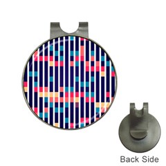 Stripes And Rectangles Pattern Golf Ball Marker Hat Clip by LalyLauraFLM