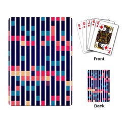 Stripes And Rectangles Pattern Playing Cards Single Design by LalyLauraFLM