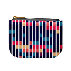 Stripes And Rectangles Pattern Mini Coin Purse by LalyLauraFLM