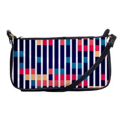 Stripes And Rectangles Pattern Shoulder Clutch Bag by LalyLauraFLM