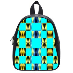 Triangles In Rectangles Pattern School Bag (small) by LalyLauraFLM