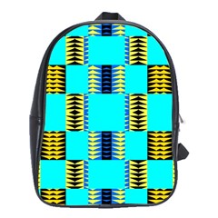 Triangles In Rectangles Pattern School Bag (xl) by LalyLauraFLM