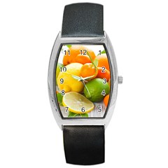 Citrus Fruits Barrel Metal Watches by emkurr