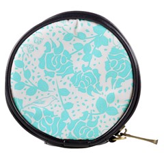 Floral Wallpaper Aqua Mini Makeup Bags by ImpressiveMoments