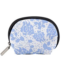 Floral Wallpaper Blue Accessory Pouches (small)  by ImpressiveMoments