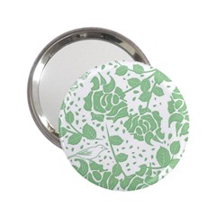 Floral Wallpaper Green 2 25  Handbag Mirrors by ImpressiveMoments