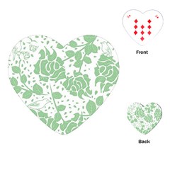 Floral Wallpaper Green Playing Cards (heart)  by ImpressiveMoments