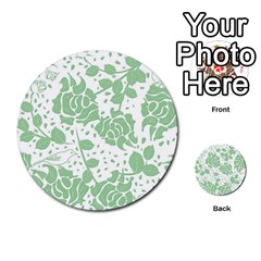 Floral Wallpaper Green Multi-purpose Cards (round) 