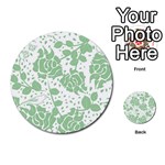 Floral Wallpaper Green Multi-purpose Cards (Round)  Back 12
