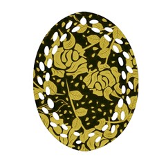 Floral Wallpaper Forest Ornament (Oval Filigree) 