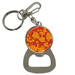 Floral Wallpaper Hot Red Bottle Opener Key Chains by ImpressiveMoments