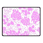 Floral Wallpaper Pink Double Sided Fleece Blanket (Small)  45 x34  Blanket Back