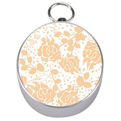Floral Wallpaper Peach Silver Compasses by ImpressiveMoments