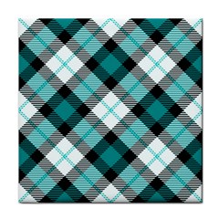 Smart Plaid Teal Face Towel by ImpressiveMoments