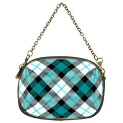 Smart Plaid Teal Chain Purses (one Side)  by ImpressiveMoments