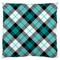 Smart Plaid Teal Standard Flano Cushion Cases (one Side)  by ImpressiveMoments