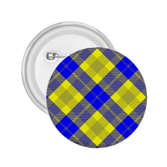 Smart Plaid Blue Yellow 2 25  Buttons by ImpressiveMoments