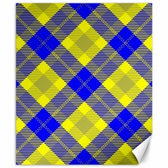 Smart Plaid Blue Yellow Canvas 8  X 10  by ImpressiveMoments