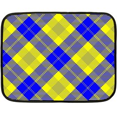 Smart Plaid Blue Yellow Fleece Blanket (mini) by ImpressiveMoments