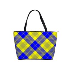 Smart Plaid Blue Yellow Shoulder Handbags by ImpressiveMoments