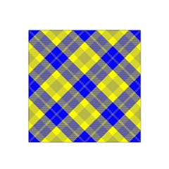 Smart Plaid Blue Yellow Satin Bandana Scarf by ImpressiveMoments