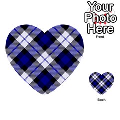 Smart Plaid Blue Multi-purpose Cards (heart)  by ImpressiveMoments