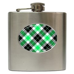 Smart Plaid Green Hip Flask (6 Oz) by ImpressiveMoments