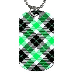 Smart Plaid Green Dog Tag (two Sides) by ImpressiveMoments