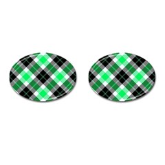 Smart Plaid Green Cufflinks (oval) by ImpressiveMoments