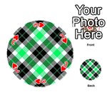 Smart Plaid Green Playing Cards 54 (Round)  Front - Heart3