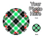 Smart Plaid Green Playing Cards 54 (Round)  Front - Heart5