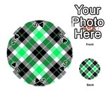 Smart Plaid Green Playing Cards 54 (Round)  Front - Spade5