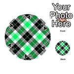 Smart Plaid Green Playing Cards 54 (Round)  Front - Club7