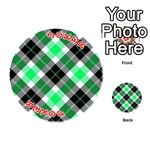 Smart Plaid Green Playing Cards 54 (Round)  Front - Joker2