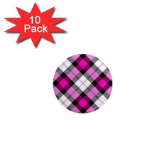 Smart Plaid Hot Pink 1  Mini Magnet (10 Pack)  by ImpressiveMoments