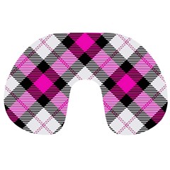 Smart Plaid Hot Pink Travel Neck Pillows