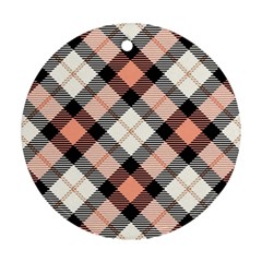 Smart Plaid Peach Ornament (round)  by ImpressiveMoments